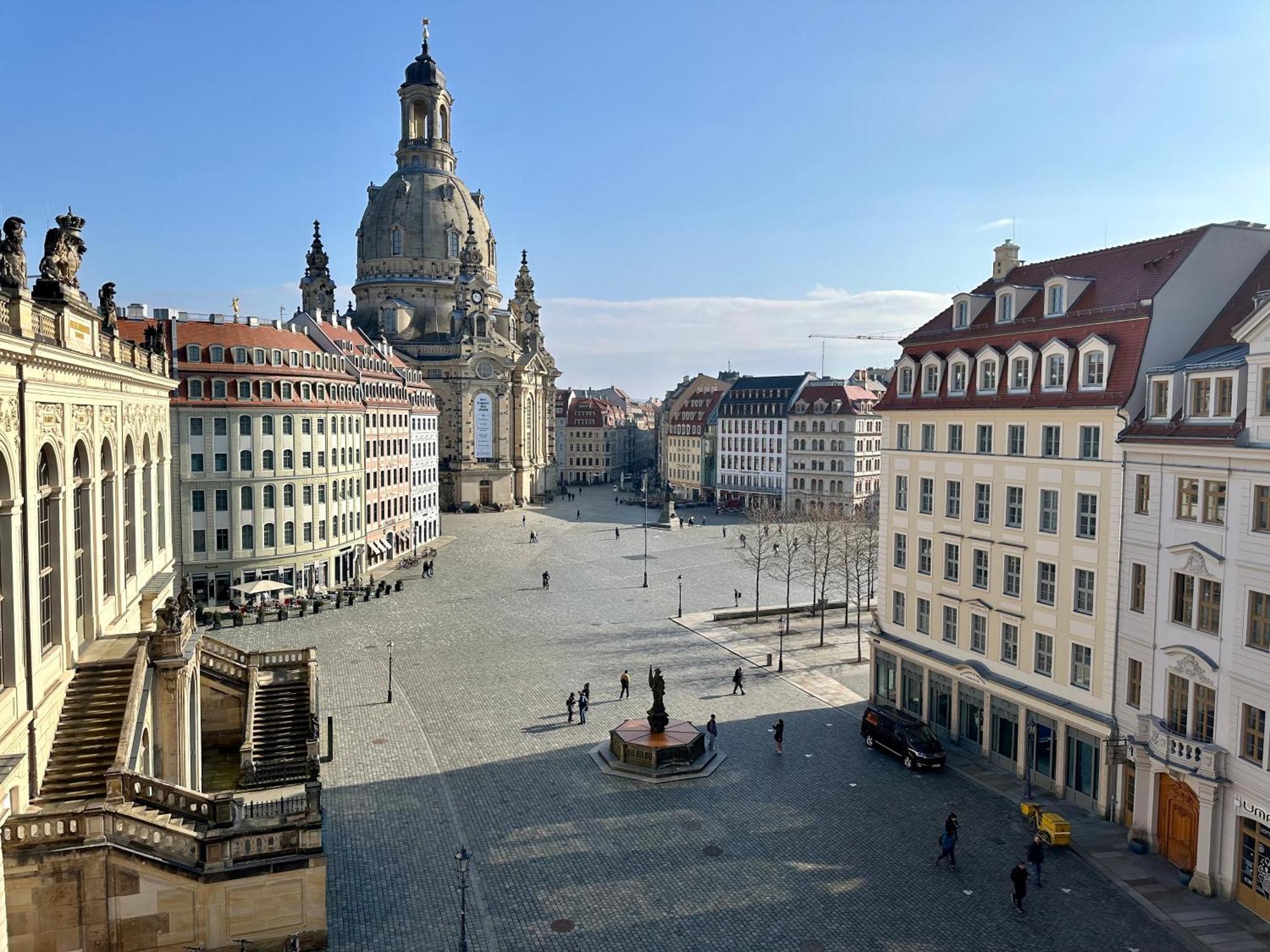 Luxus Suite Mit Einmaligem Blick Auf Die Frauenkirche 德累斯顿 外观 照片